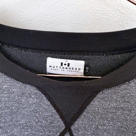 Muttonhead Black Heather Gray Crewneck Sweatshirt, Men’s Size Large - Picture 3 of 5